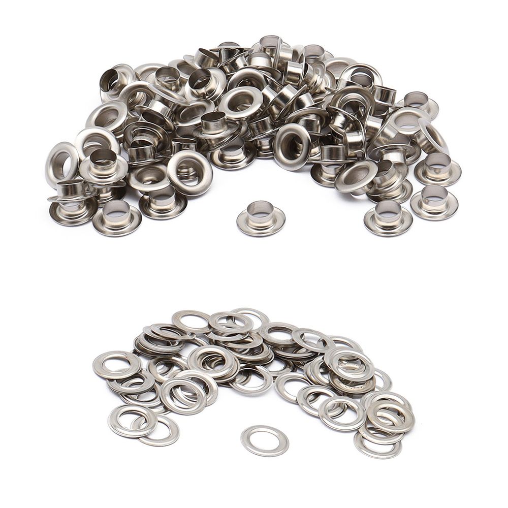 Люверсы металл ⌀_7.3 мм (внутр.), №5, сталь, никель, 100 шт, New Star