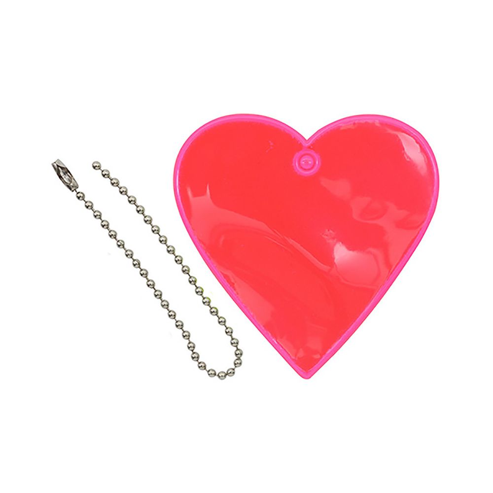 Световозвращатель подвеска Сердце, ПВХ, 5,5 см, розовый