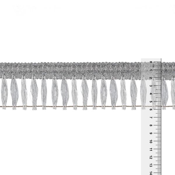 Бахрома отделочная 60.0 мм / 25 метров, серебро, Gamma 1163