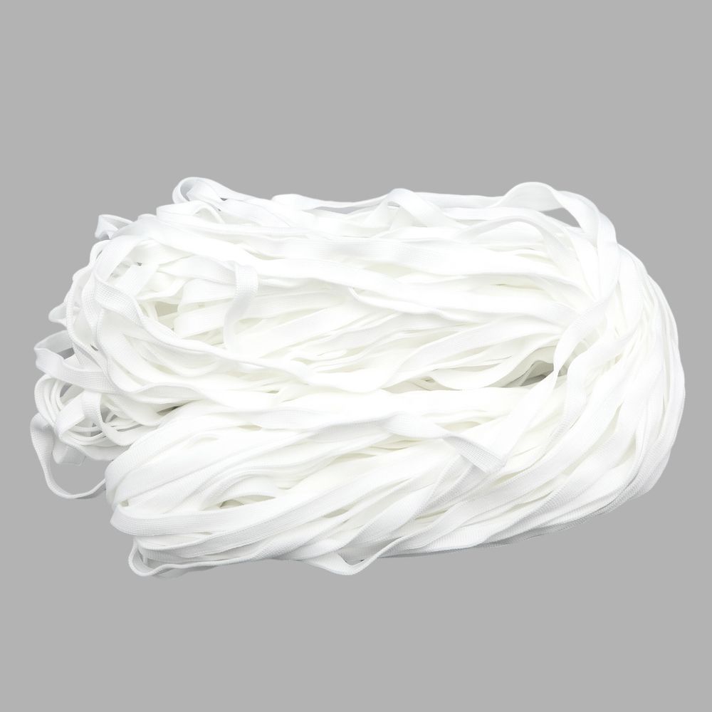 Шнур отделочный трикотажный плоский ⌀10.0 мм / 70 метров, белый