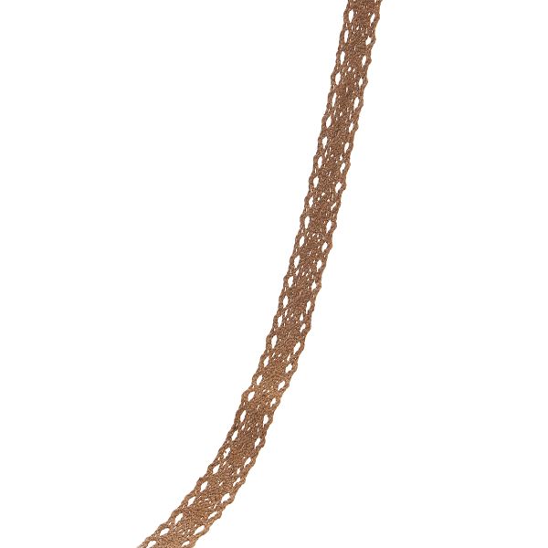 Кружево вязаное (тесьма) хлопковое 15 мм / 9.14 метров, C092 коричневый