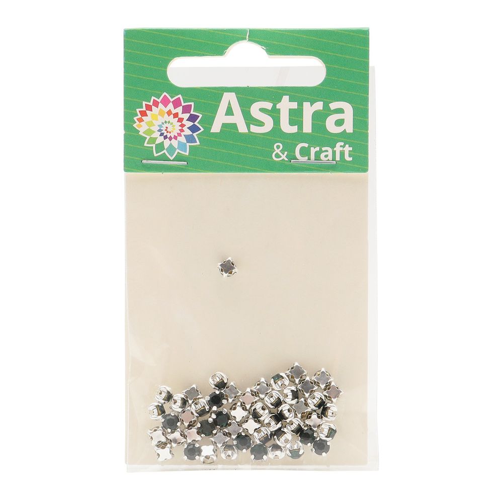 Хрустальные стразы в цапах/серебро, 4мм, 50 шт/упак, Astra&Craft (36 изумрудный), 4AR159/166
