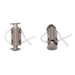 Фиксатор (зажим) для шнура металл 2 отв., 25х8.9 мм, ⌀4.4 мм, металл, Silver (серебристый), MFR11, 10 шт