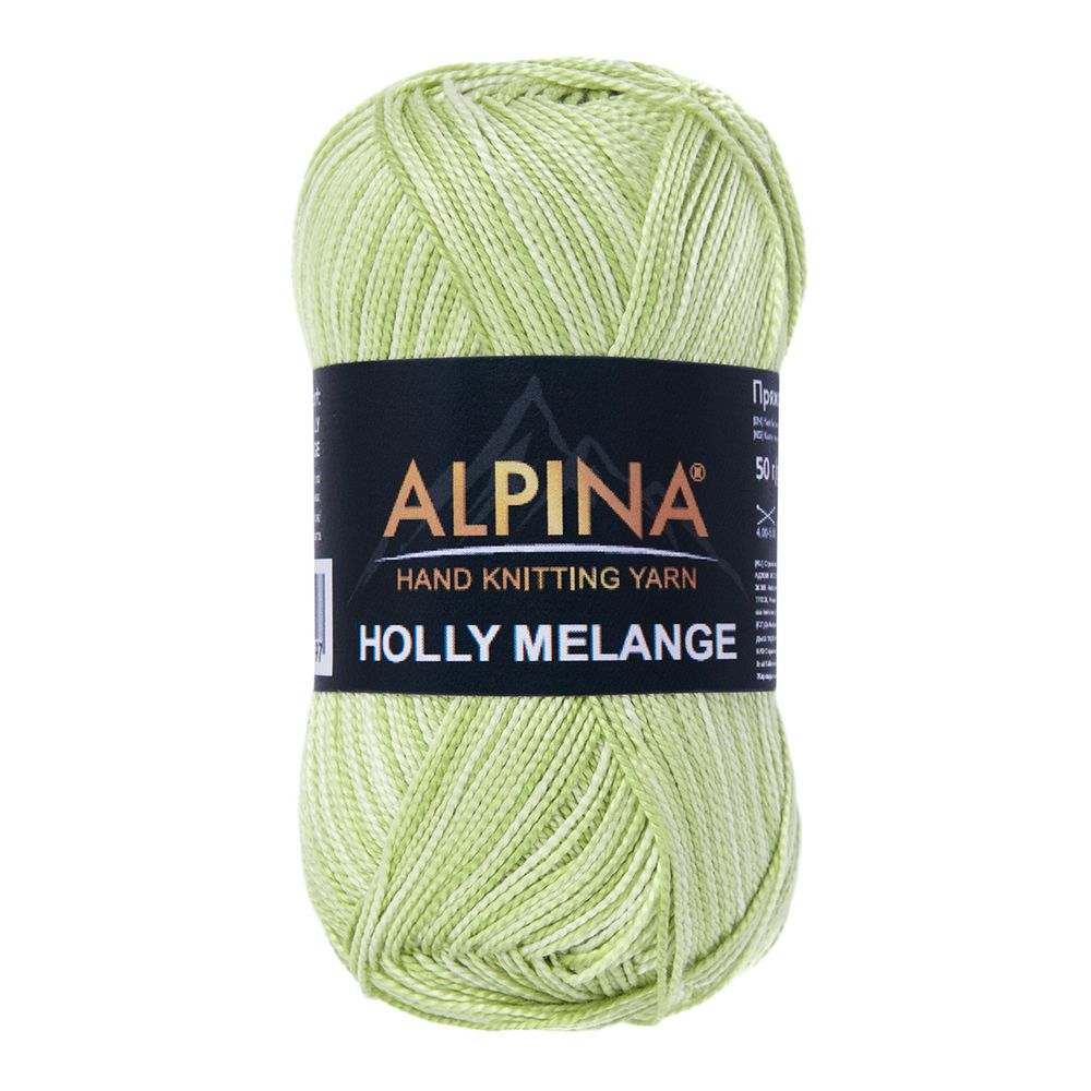 Пряжа Alpina Holly Melange / уп.10 мот. по 50г, 200м, 03 зеленый/св.зеленый