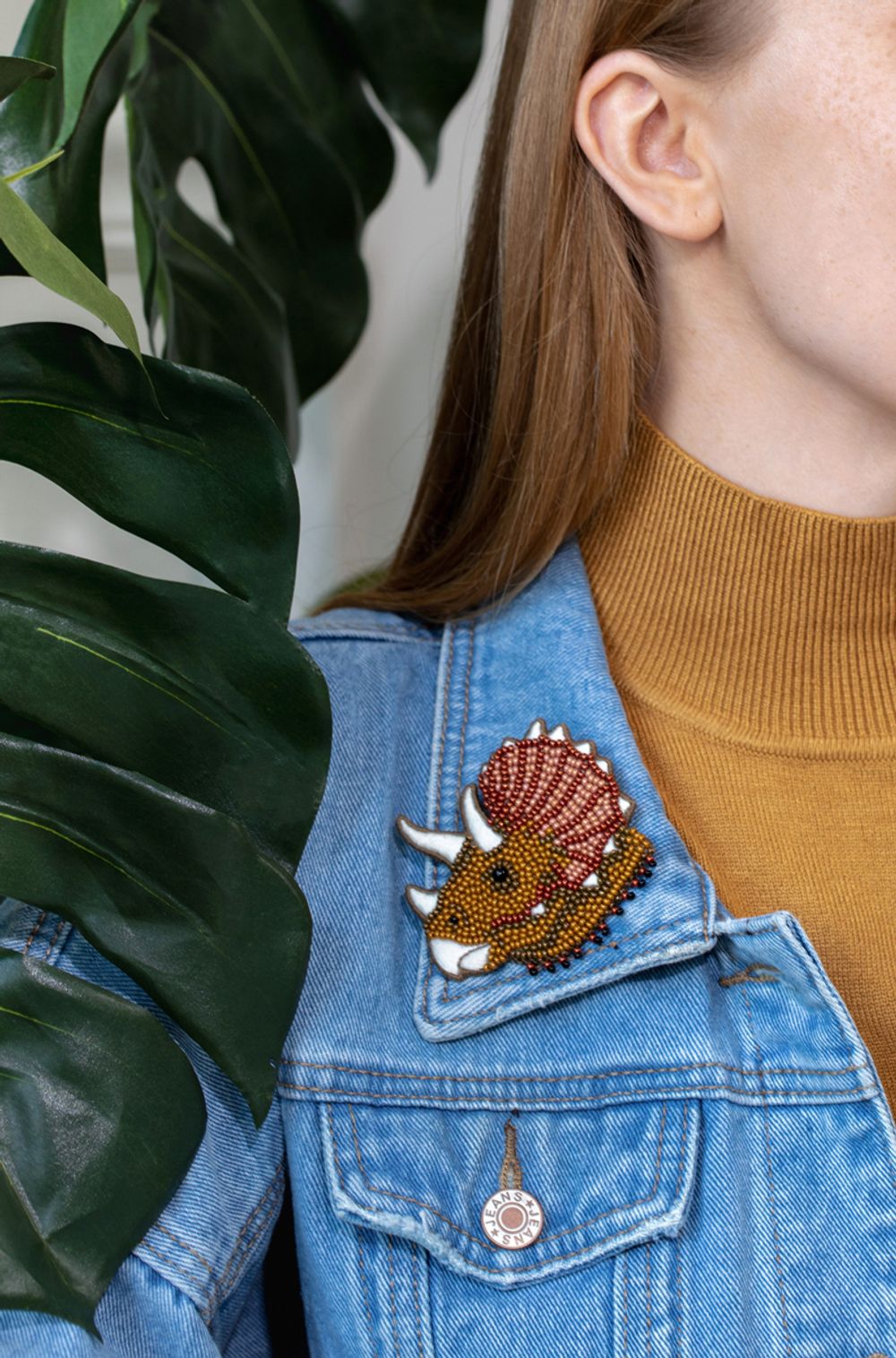 Набор для вышивания бисером Klart, Брошь. Трицератопс, 6х7 см