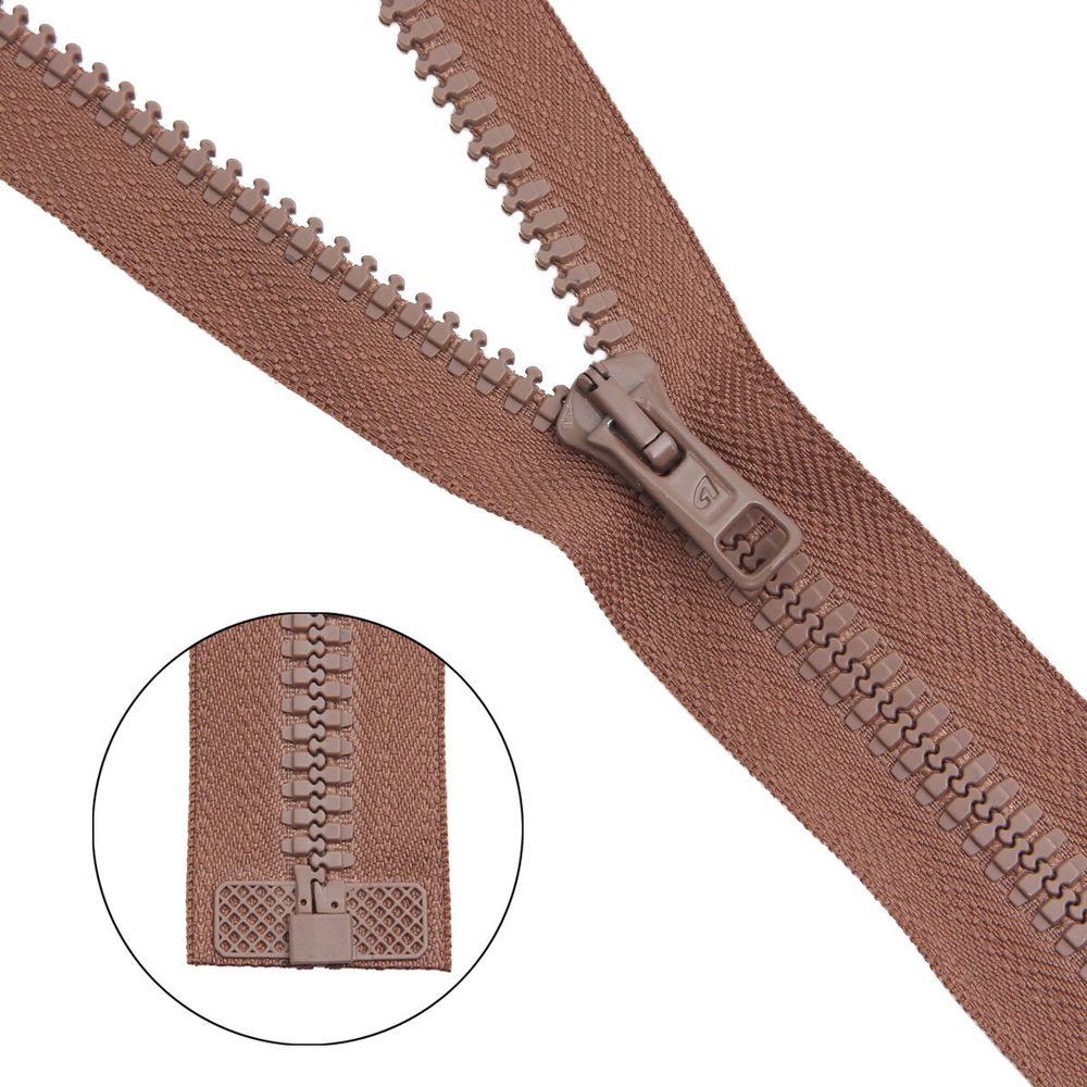 Молния трактор Arta Т6 (6 мм) 1 зам., разъем., 65 см, цв. 072 бежевый, уп.5 шт