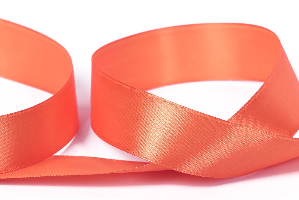 Лента атласная 1-сторонняя 25.0 мм / 33±2 метра, 125 красно-оранжевый, Gamma
