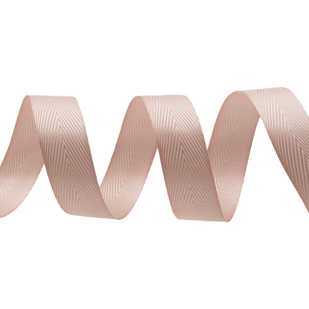 Лента декоративная ёлочка 25.0 мм / 20±1 метров, 17 пепельно-розовый