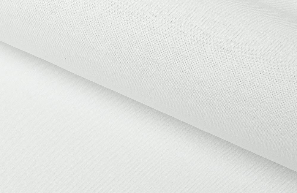 Хлопчатобумажная бязь 140 г/м², 150 см / 5 метров, отбеленная (рис.10090 белый), 262