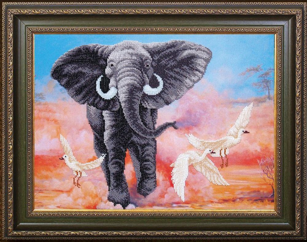 Магия канвы, Африканский слон 42х31 см
