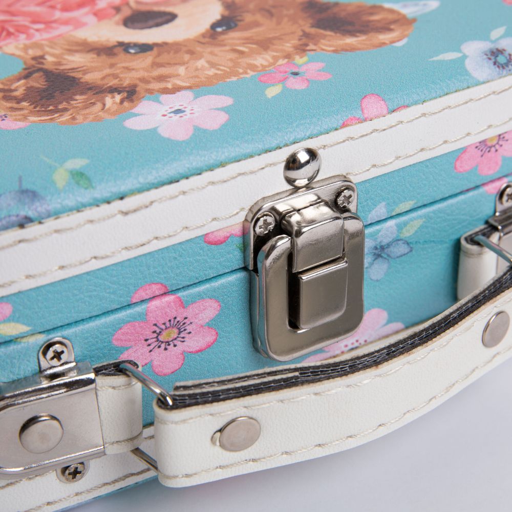 Шкатулка декоративная чемоданчик 25х21х7.5 см, 015 Розовое сердце, Gamma DBQ-02