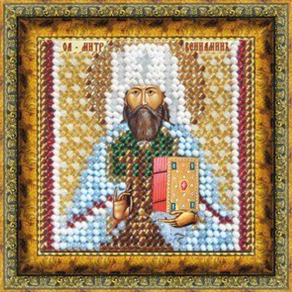 Рисунок для вышивания Вышивальная мозаика (ткань), 4080 Икона Св. Мученик Вениамин 6,5х6,5 см
