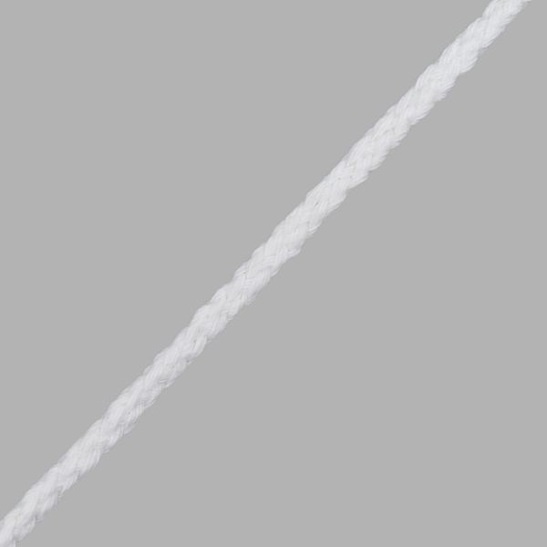 Шнур круглый х/б ⌀5.0 мм / 90 метров, плетеный, 1028 белый, 3Al236