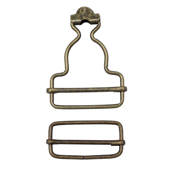 Застежка для комбинезона 31.5 мм, ушко 47х39 мм, 20 шт, бронза