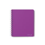 Записная книжка с пластиковой обложкой, тиснение серебряной фольгой, 500 мкр, на гребне, A6 80 л., 4 шт, клетка, Пурпур 01049, Светоч 80ЗК33