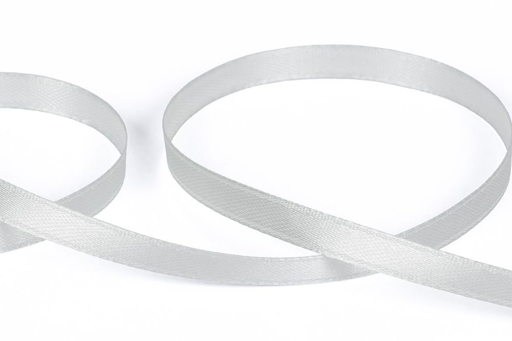 Лента атласная 1-сторонняя 6.0 мм / 33±2 метра, №518L(14-4104) серый, Gamma