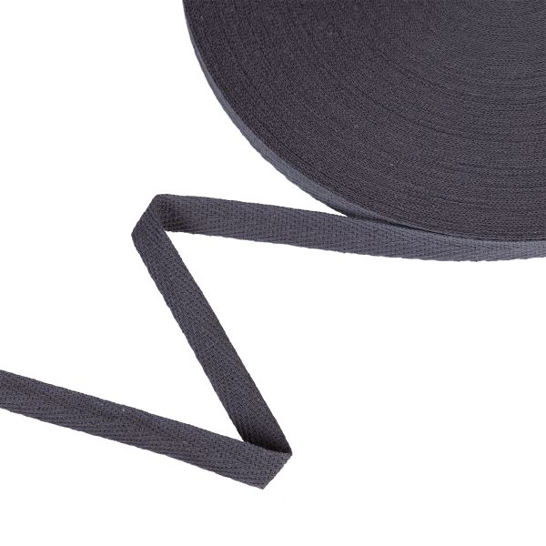 Тесьма (лента) киперная (100% х/б) 10 мм / 50 метров, т.серый/dark grey, Gamma TCT-10