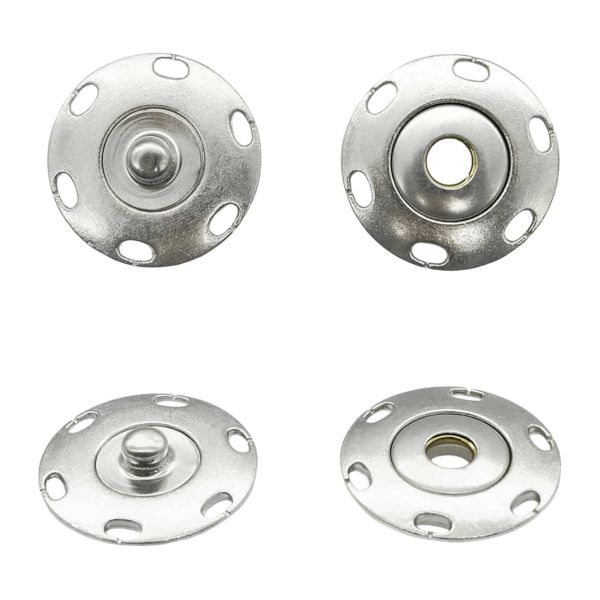 Кнопка пришивная металл ⌀25.0 мм, (никель), 4 шт, КПР2