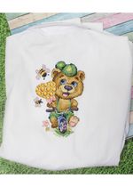 Набор для вышивания нитками МП Студия (Жар-птица), вышивка на одежде Озорной мишка, 18х12 см