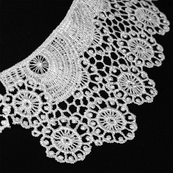 Пришивной кружевной воротник гипюр арт.TR.12599 21х6см цв.01 белый уп.50 комп, Kruzhevo