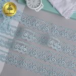 Кружево на сетке 25 мм, диз. 468, цв.09 голубой, уп.9 м, Kruzhevo