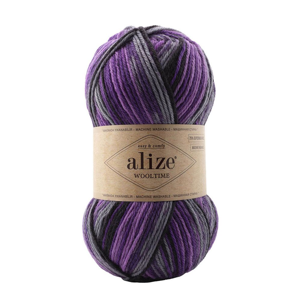 Пряжа Alize (Ализе) Wooltime / уп.5 мот. по 100 г, 200 м, 11013 секционный