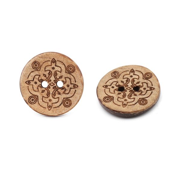 Пуговицы 2 прокола 32L=20 мм, кокос, 36 шт, KO02