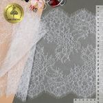 Кружево шантильи (реснички) 240 мм, цв.01 белый, уп. 3 м, Kruzhevo
