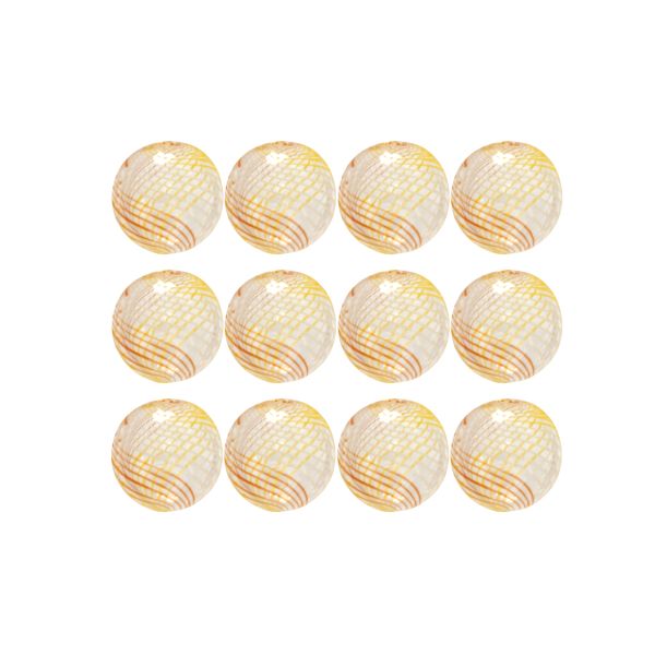 Бусины стекло ⌀16 мм, 12 шт, №03 оранж./белый/желтый, Zlatka DBT-01