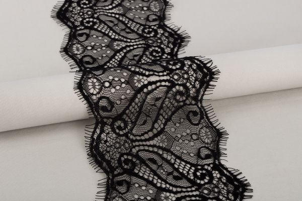 Кружево шантильи (реснички) 125 мм / 3 метра, Турция, черный, Blitz LCE-39SHD