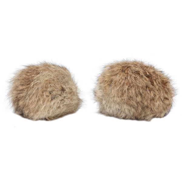 Помпон из искусственного меха 100 мм, кролик, 2 шт, B бежевый