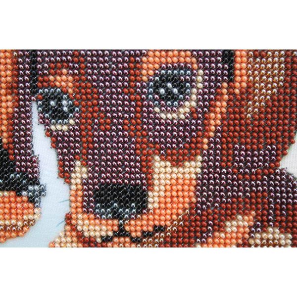 Набор для вышивания бисером Hobby&Pro, Два щенка, 30х23 см