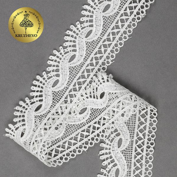 Кружево гипюр (плетёное) 40 мм, TR.16GB2005, 4 молочный, 9м, Kruzhevo
