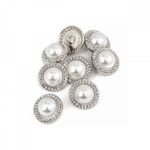 Пуговицы металлические на ножке 32L-20 мм, С-MP15 цв.серебро/перламутр, 10 шт