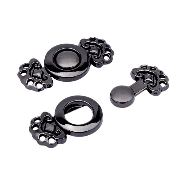 Крючки пришивные декоративные 25х12 мм, pewter, 10 шт