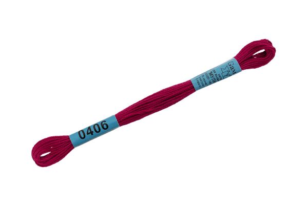 Мулине Gamma 100% хлопок, цв.0406 вишневый, 24 мотка по 8 метров