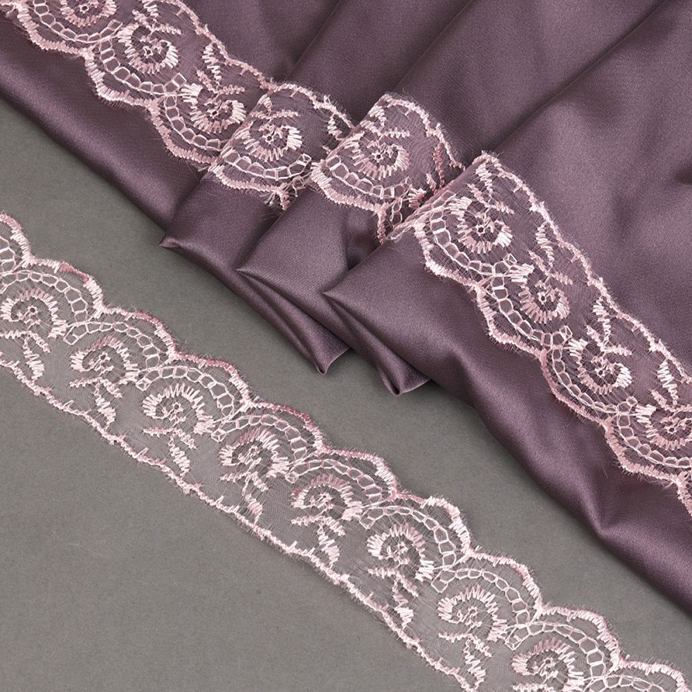 Кружево капроновое 45 мм / 9.14 м, TBS.30010 цв.004 (240) св.розовый, Kruzhevo