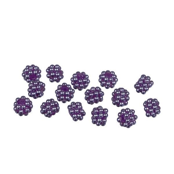 Бусины пластик ⌀10 мм, 15 шт, /РП/, №14 т.сиреневый, Zlatka BWS-10
