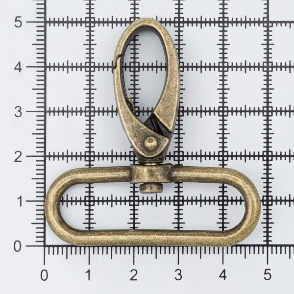 Карабин металл 40 мм (48х52 мм), цв.латунь, 20 шт