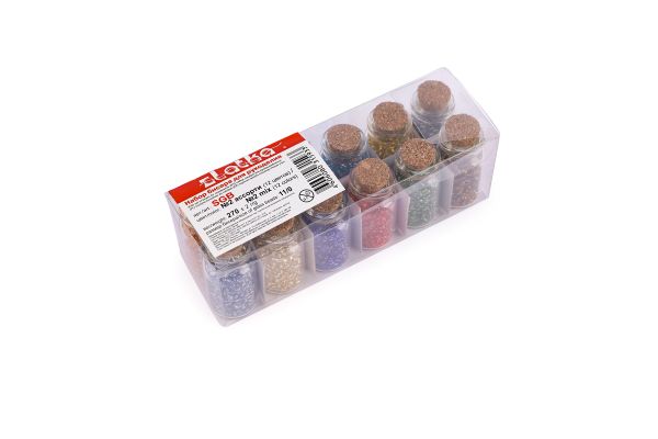 Набор бисера для рукоделия №2 ассорти прозр. с сереб. отверстием, Zlatka SGB