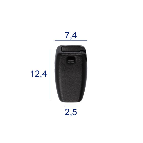 Наконечник для шнура пластик ⌀2.5 мм, 24 шт, №01 черный, Micron PS 16