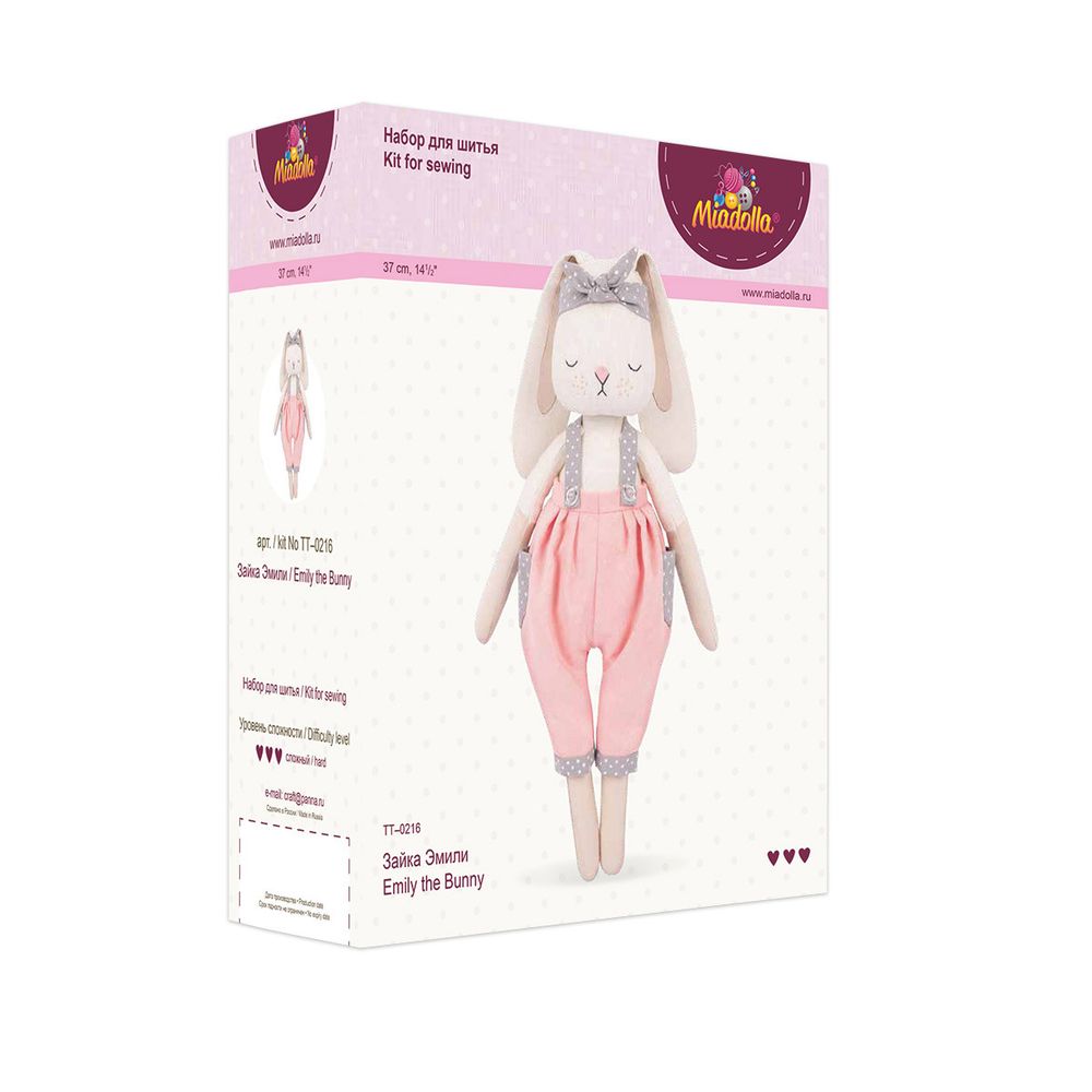 Набор для шитья игрушки Зайка Эмили 37 см, Miadolla TT-0216