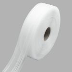 Лента (тесьма) шторная: сборка косая (левый наклон) (1:2) 50 мм / 50 метров, прозрачная