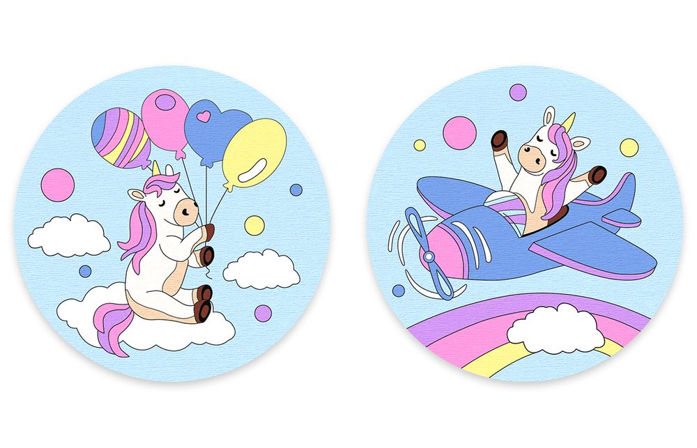 Картина по номерам Фрея PNBM-017, Витая в облаках, (на магните) 9х9 см