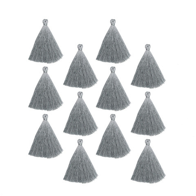 Кисти шторные 65.0 мм, декоративные, п/э, серый металлик, уп.12 шт