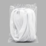 Шнурки плоские с металлическим наконечником 10.0 мм / 150 см, 1 пара (2 шт), белый, 6220-0134