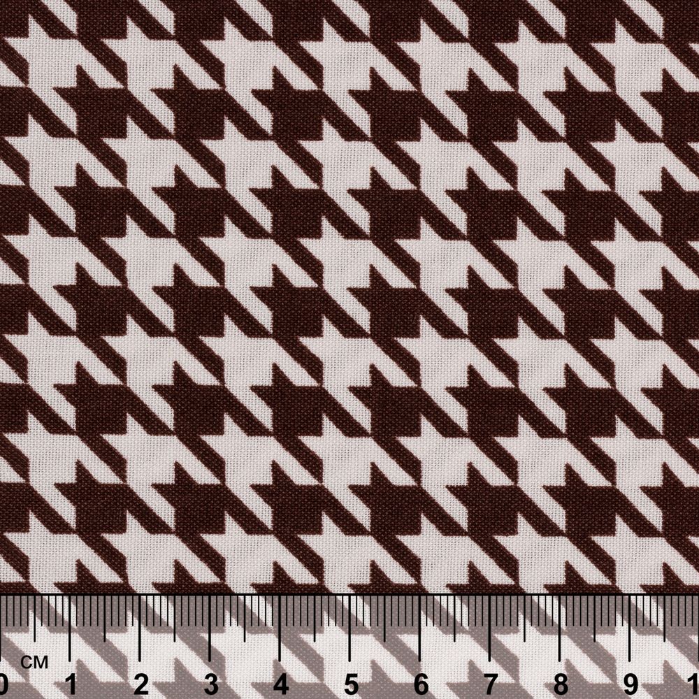 Ткань для пэчворка Peppy Бабушкин сундучок, рулон 112 см / 5 метров, БС-07 гусиная лапка коричневый, Peppy