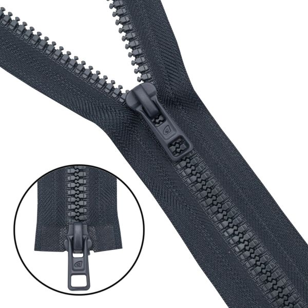 Молния трактор Arta Т6 (6 мм) 2 зам., разъем., 110 см, (2077), A156 т.серый, НОВЫЙ МАТОВЫЙ ЗАМОК, уп.50 штук