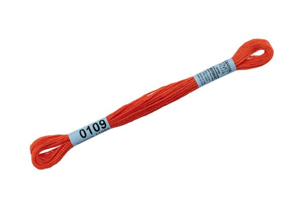 Мулине Gamma 100% хлопок, цв.0109 морковный, 24 мотка по 8 метров