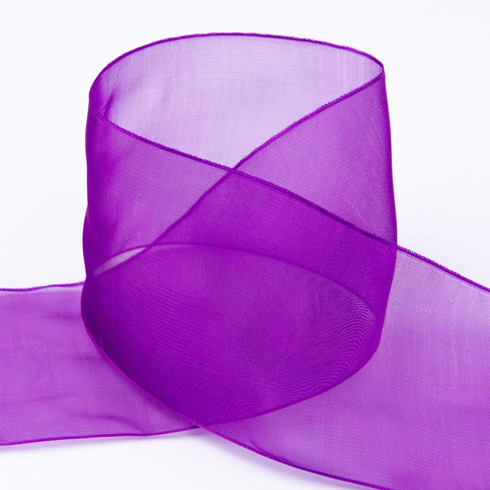 Лента капроновая (органза) 75.0 мм / 22.8±1 метра, 114 фиолетовый, Blitz OR-75